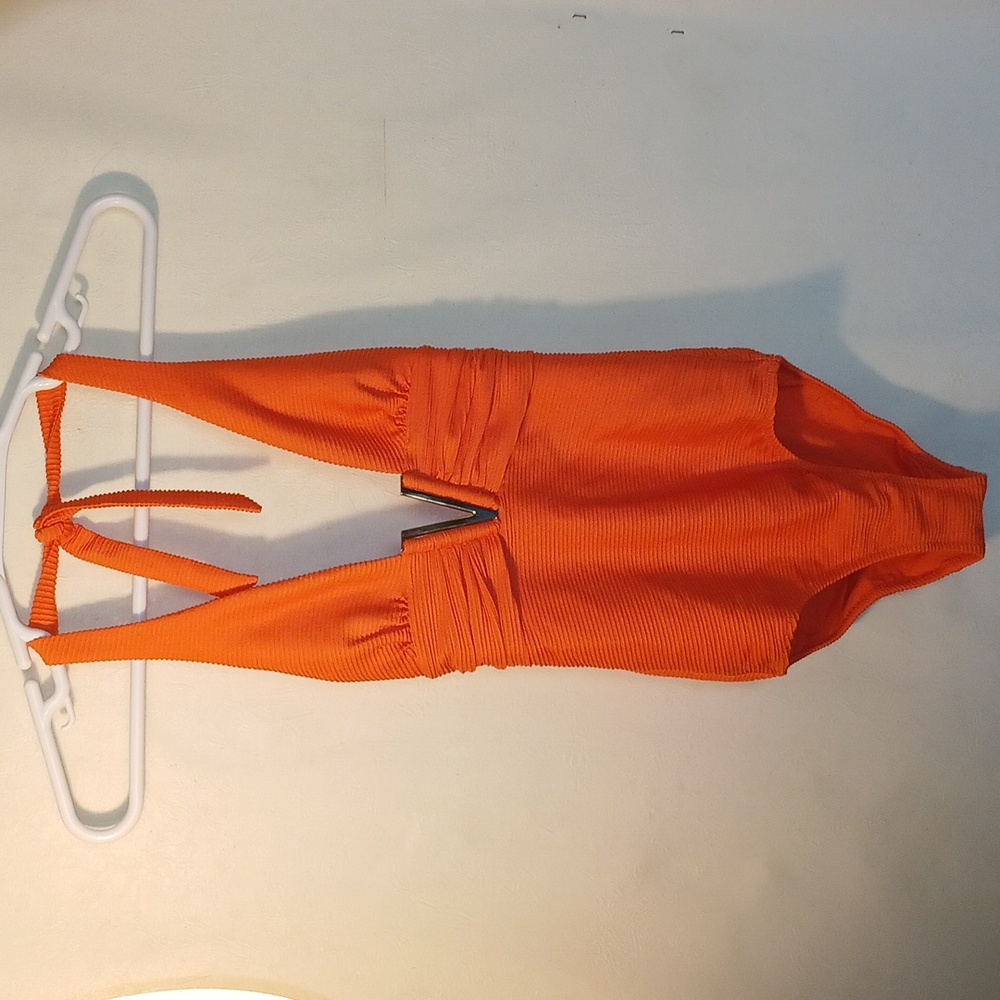 Heidi Klein Tulum V-Bar Halter Neck Swimsuit  Size XS